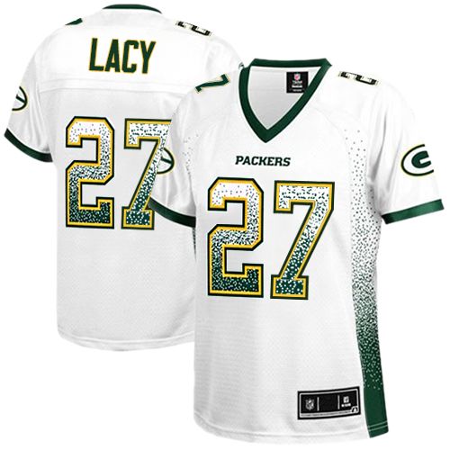 Women's Elite Eddie Lacy Nike Jersey White - #27 Drift Fashion NFL Green Bay Packers